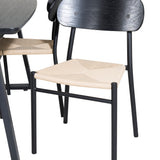 Inca Extentiontable - Černá horní deska / černé nohy + Jídelní židle Polly - Černá / Nature _4