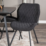 Inca Extentiontable - Černá top / černá Nohy+Gemma Jídelní židle - Černé nohy - Black Fabric_4