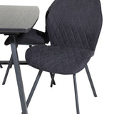 Inca Extentiontable - Černá top / černá Nohy+Gemma Jídelní židle - Černé nohy - Black Fabric_4