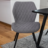 Rozšiřitelný Inca - černý top / černé nohy+jídelní židle Gemma - černé nohy - šedá látka_4