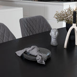 Rozšiřitelný Inca - černý top / černé nohy+jídelní židle Gemma - černé nohy - šedá látka_4