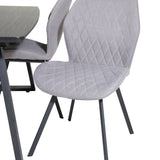 Rozšiřitelný Inca - černý top / černé nohy+jídelní židle Gemma - černé nohy - šedá látka_4