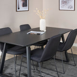 Rozšiřitelný Inca - černý top / černé nohy+muce jídelní židle - černé nohy - černá látka_4