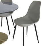 Estelle kulatý jídelní stůl ø106 H75 - černá / mosaz+polární plastová jídelní židle - černé nohy / šedý plast_4