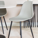 Kulatý jídelní stůl Estelle ø106 H75 - Bílá / Černá+Polar Plastová jídelní židle - Černé nohy / Šedá Plast_4