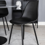 Estelle kulatý jídelní stůl ø106 H75 - černá / černá + plastová jídelní židle Polar - černé nohy / černý plast_4