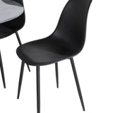 Estelle kulatý jídelní stůl ø106 H75 - černá / černá + plastová jídelní židle Polar - černé nohy / černý plast_4