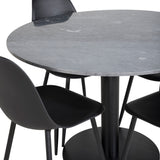 Estelle kulatý jídelní stůl ø106 H75 - černá / černá + plastová jídelní židle Polar - černé nohy / černý plast_4