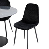 Kulatý jídelní stůl Estelle ø106 H75 - Černá / Černá + Polar Diamond Jídelní židle - Černé nohy - Black Velvet_4