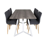 Jídelní stůl Marina - šedý "dub" / bílé nohy + Windu Matstol - Ek-Look / Mörkgrå _6