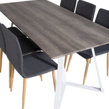 Jídelní stůl Marina - šedý "dub" / bílé nohy + Windu Matstol - Ek-Look / Mörkgrå _6