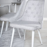 Jídelní stůl Polar 180 cm - Bílá deska / Bílé nohy+Velvet Deluxe Jídelní židle -