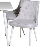 Jídelní stůl Polar 180 cm - Bílá deska / Bílé nohy+Velvet Deluxe Jídelní židle -