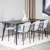 Jídelní stůl Dipp - 180*90cm - Černá dýha / celé černé nohy + Jídelní stůl Vault