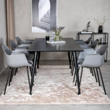 Dipp Jídelní stůl - 180*90cm - Černá dýha / celé černé nohy + Comfort Plastic