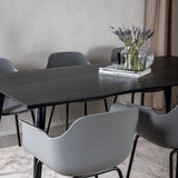 Dipp Jídelní stůl - 180*90cm - Černá dýha / celé černé nohy + Comfort Plastic