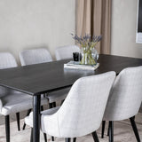 Dipp Jídelní stůl - 180*90cm - Černá dýha / celé černé nohy +Plaza Jídelní cha