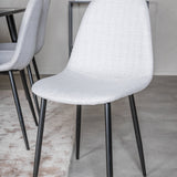 Jídelní stůl Dipp - 180*90cm - Černá dýha / celé černé nohy - Jídelní židle Polar - Černé nohy - Světle šedá látka 6