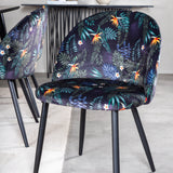 Dipp Jídelní stůl - 180*90cm - Černá dýha / celé černé nohy + Velvet Jídelní Ch