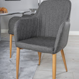 Polar Jídelní stůl 180 cm - Bílá deska / Bílé nohy +Comfort - Jídelní židle - Dub/tmavě šedá _6