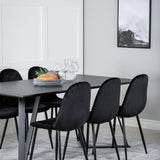 Jídelní stůl Marina - černá deska / černé nohy + jídelní židle Polar - černé nohy /