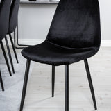 Jídelní stůl Marina - černá deska / černé nohy + jídelní židle Polar - černé nohy /