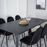 Jídelní stůl Marina - černá deska / černé nohy + jídelní židle Polar - černé nohy /