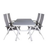 Jídelní stůl Virya - Bílá Alu / Šedé sklo - malý stolek+Albany Light 5-postel bílý alu / Šedá Textilene_4