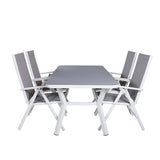 Jídelní stůl Virya - bílá Alu / šedé sklo - malý stůl + židle Break 5:pos - bílá/šedá_4