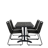 Stohovací křeslo Denver 70*120 Black/Black+Lindos - Black Alu / Black Rope_4