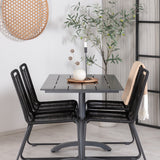 Stohovací křeslo Denver 70*120 Black/Black+Lindos - Black Alu / Black Rope_4