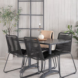 Stohovací křeslo Denver 70*120 Black/Black+Lindos - Black Alu / Black Rope_4