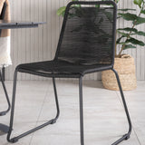 Stohovací křeslo Denver 70*120 Black/Black+Lindos - Black Alu / Black Rope_4