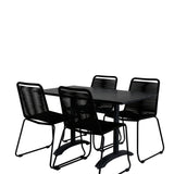 Stohovací křeslo Denver 70*120 Black/Black+Lindos - Black Alu / Black Rope_4