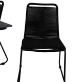 Stohovací křeslo Denver 70*120 Black/Black+Lindos - Black Alu / Black Rope_4