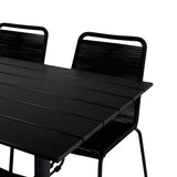 Stohovací křeslo Denver 70*120 Black/Black+Lindos - Black Alu / Black Rope_4