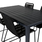 Break Table 150*90 - Black/Black+Lindos Stohovací židle - Black Alu / Black Rope_4