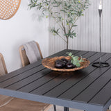 Break Table 150*90 - Black/Black+Lindos Stohovací židle - Black Alu / Latte Rope_4