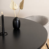Copenhagen - Jídelní stůl kulatý - Černá / Černá + židle Berit - Černá / Světle šedá Velvet_4