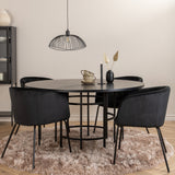 Copenhagen - Jídelní stůl kulatý - Černá / Černá + Berit Židle - Černá / Černá Velvet_4
