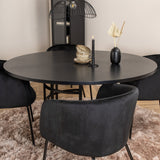 Copenhagen - Jídelní stůl kulatý - Černá / Černá + Berit Židle - Černá / Černá Velvet_4