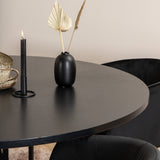Copenhagen - Jídelní stůl kulatý - Černá / Černá + Berit Židle - Černá / Černá Velvet_4