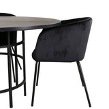 Copenhagen - Jídelní stůl kulatý - Černá / Černá + Berit Židle - Černá / Černá Velvet_4