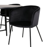 Copenhagen - Jídelní stůl kulatý - Černá / Černá + Berit Židle - Černá / Černá Velvet_4