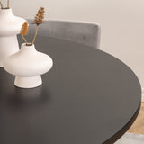 Copenhagen - Jídelní stůl kulatý - Černá / Černá+Kenth Židle - Černá / Světle šedá Velvet_6