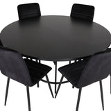 Copenhagen - Jídelní stůl kulatý - Černá / Černá + židle Windu Lyx - Černá / Černá Velvet_6