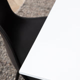 Jídelní stůl Jimmy, černá bílá HPL+polární plastová jídelní židle, černé nohy Černý plast_6