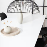 Jídelní stůl Jimmy, černá bílá HPL+polární plastová jídelní židle, černé nohy Černý plast_6