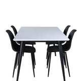 Jídelní stůl Jimmy, černá bílá HPL+polární plastová jídelní židle, černé nohy Černý plast_4