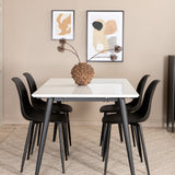 Jídelní stůl Jimmy, černá bílá HPL+polární plastová jídelní židle, černé nohy Černý plast_4
